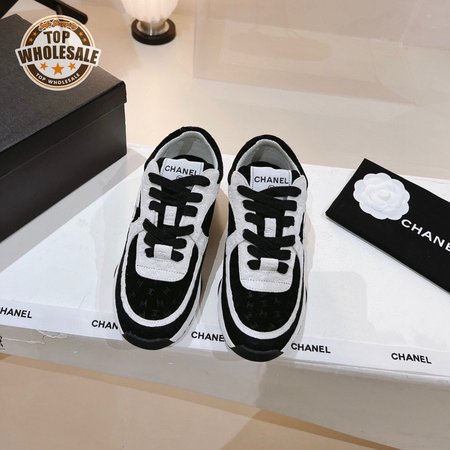 CHANEL LOW TOP TRAINER BLACK WHITE - CC6