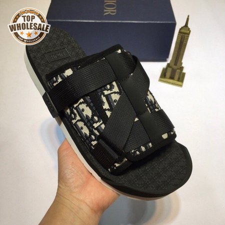 DIOR ALPHA SANDAL BEIGE AND BLACK DIOR OBLIQUE JACQUARD - CD93