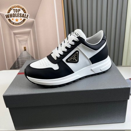 PRADA LOW TOP SNEAKERS WHITE BLACK - PA006