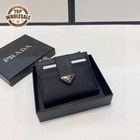 Prada Saffiano And Leather Card Holder