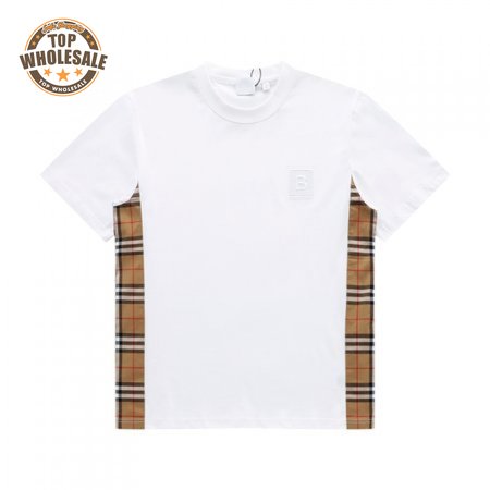 Vintage Check Sleeve Cotton T-shirt