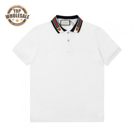 GUCCI COTTON POLO WITH WEB AND FELINE HEAD