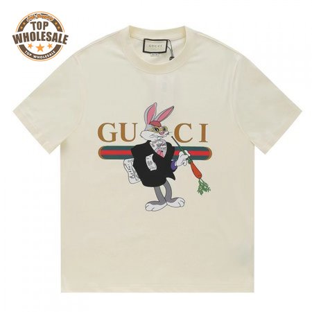Gucci 2023 Spring and Summer New Year of the Rabbit Limited Letter ogo Short Sleeve T-shirt