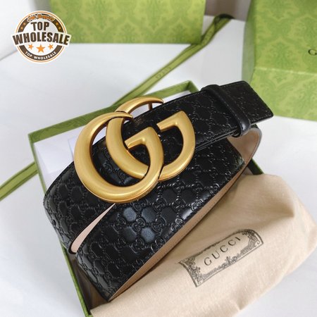 Gucci Alligator Belt With Shiny Double G Buckle