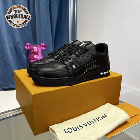 trainer black embossed monogram