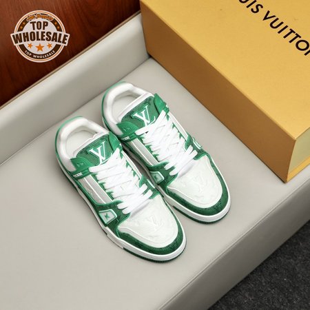 trainer low white green