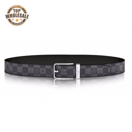 pont neuf belt damier graphite 35mm black grey- lbp004