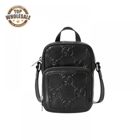 Gg Embossed Mini Bag In Black Leather GMB017