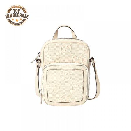 Gg Embossed Mini Bag In White Leather GMB016