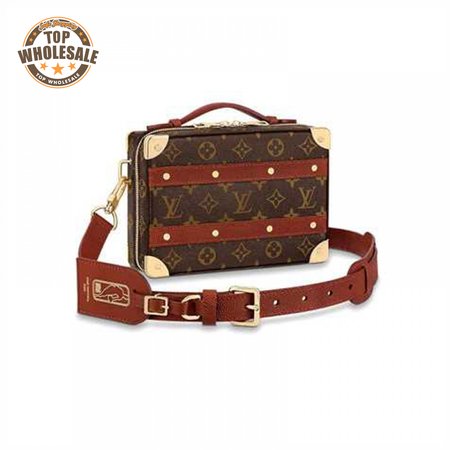 nba handle trunk monogram coated canvas textile lining in brown - lmb009