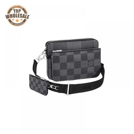 trio messenger damier graphite canvas lmb027