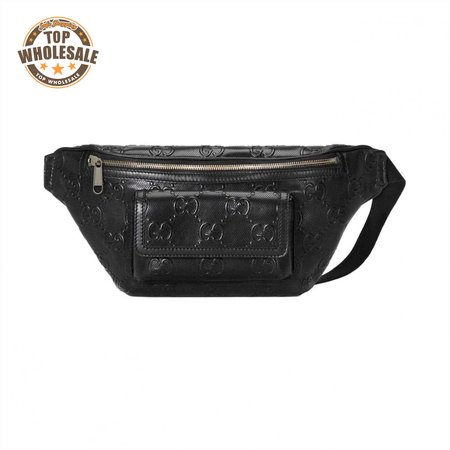 GG EMBOSSED BELT BAG IN BLACK GG EMBOSSED LEATHER - GBC14