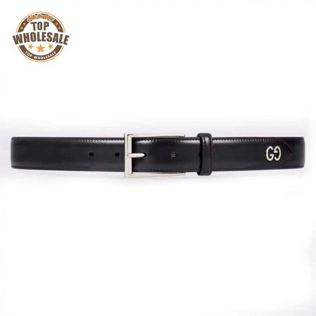 GUCCI LEATHER BELT WITH GG DETAIL - B46