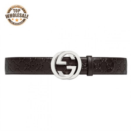 GUCCI BROWN GUCCISSIMA LEATHER INTERLOCKING GG BUCKLE BELT - B38