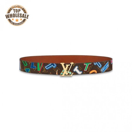 LOUIS X NBA INITIALES 40MM REVERSIBLE BELT MONOGRAM CANVAS CALF LEATHER REVERSE - B75