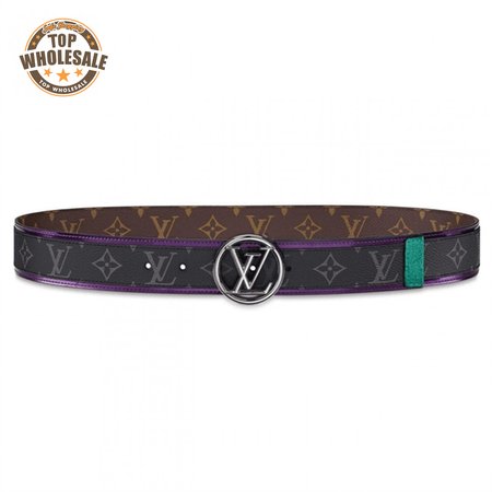 circle 40mm belt monogram eclipse canvas - b143