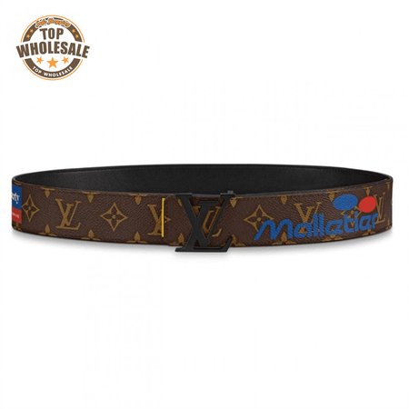 initiales belt monogram logo story 40mm brown - b129