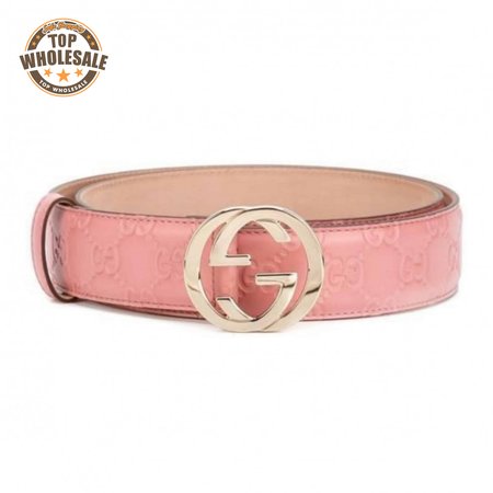 GUCCI INTERLOCKING G-BUCKLE LEATHER BELT - B2