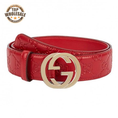 GUCCI INTERLOCKING G-BUCKLE LEATHER BELT - B3
