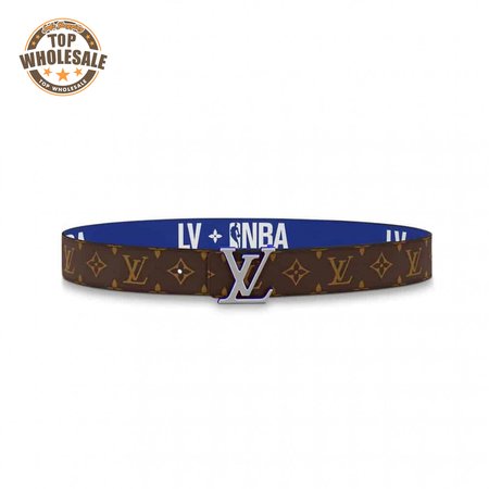 x nba 3 steps 40mm reversible monogram canvas belt - b113
