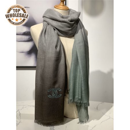 Chanel cashmere shawl dark green