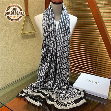 christian dior silk and wool scarf