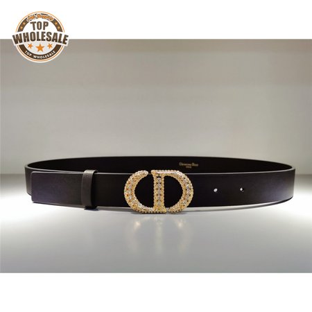 dior CD black leather belt