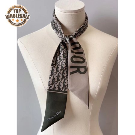 Dior letters small ribbon green