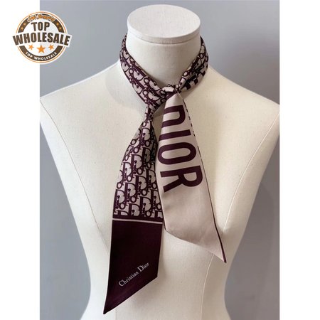 Dior letters small ribbon Red wine