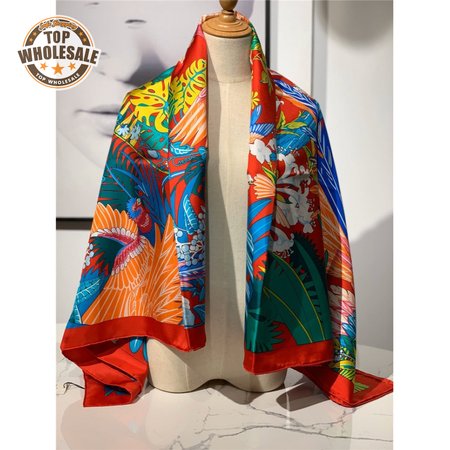 hermes ladies summer silk scarf red