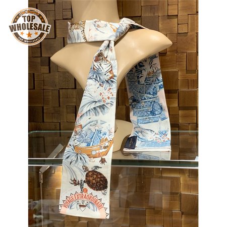 Voyage Extraordinaire silk scarf white