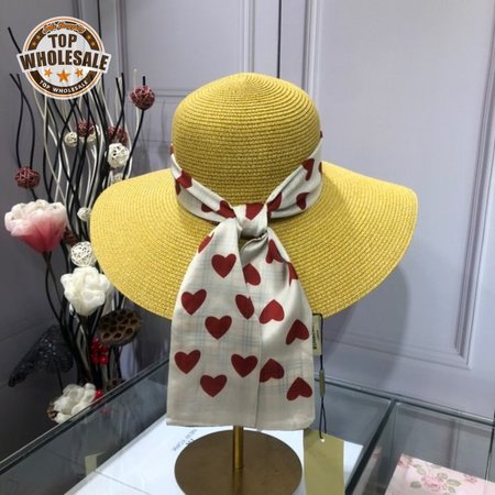 Burberry Woven Straw Top Quality Yellow Hat