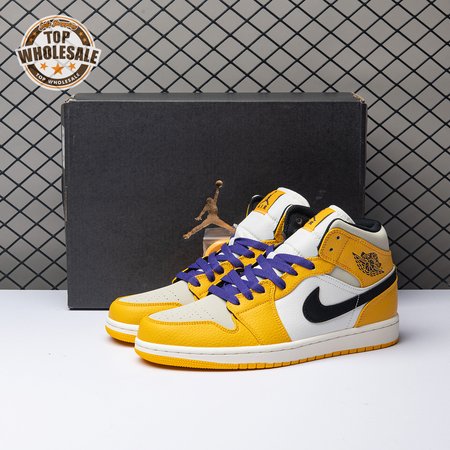 Air Jordan 1 Mid SE Lakers 852542-700 Unisex