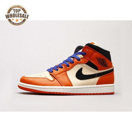 Air Jordan 1 Mid Team Orange Black Unisex