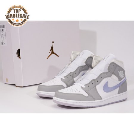 Air Jordan 1 Mid Wolf Grey Aluminum BQ6472-105 Unisex