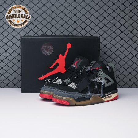 Off-White X Air Jordan 4 Bred CV9388-001 Men's