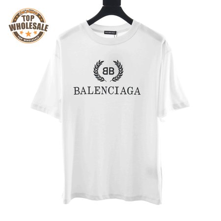 BALENCIAGA WHEAT EAR SHORT SLEEVE WHITE T SHIRT