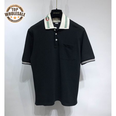 Cotton piquet polo with Interlocking G - GC40