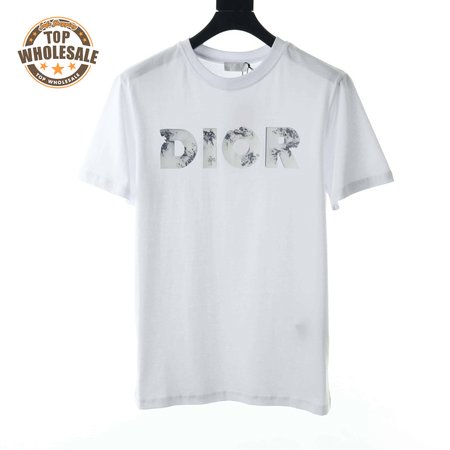 DIOR LETTER RENDERING HEAT TRANSFER LOGO T-SHIRT