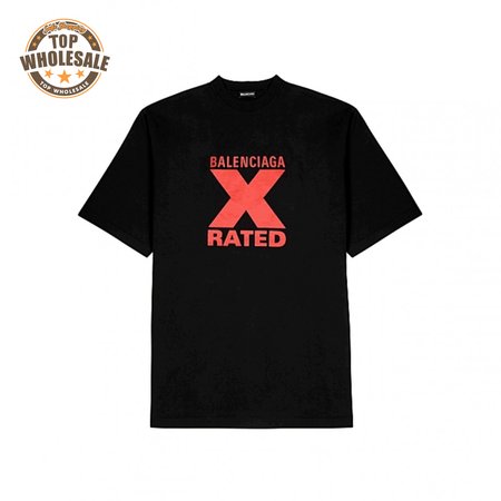 BALENCIAGA X-RATED BLACK COTTON-JERSEY T-SHIRT - BB39