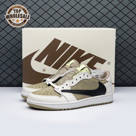Jordan 1 Retro Low Golf Travis Scott Neutral Olive FZ3124-200 Unisex