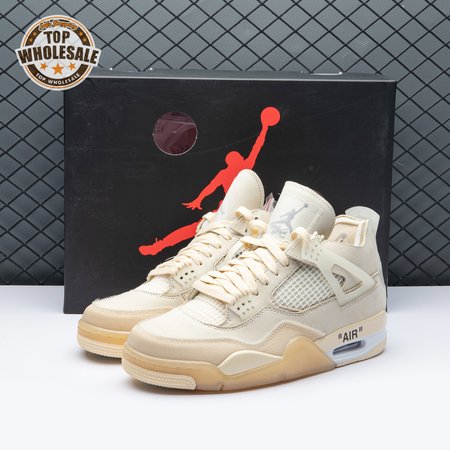 Air Jordan 4 RERO x Off-White AJ4 OW Sail Unisex