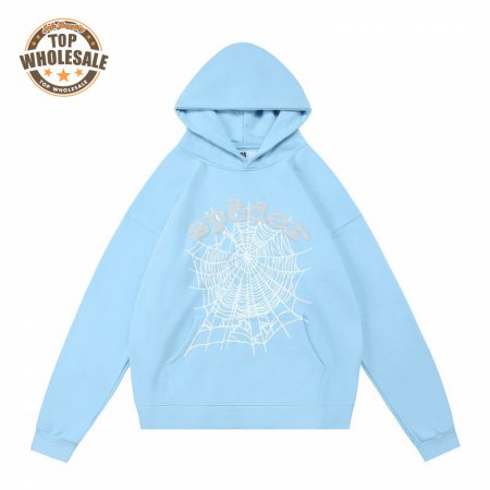 Sp5der Hoodies Light Blue