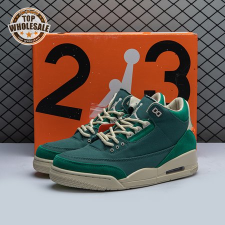 Air Jordan 3 Retro Bicoastal Black Malachite Fossil FZ7974-300 Unisex