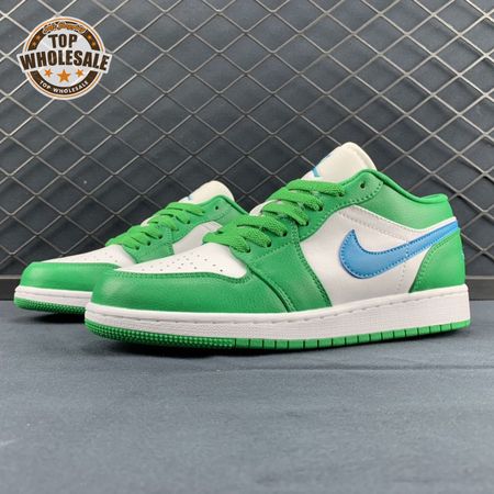 Jordan 1 Low Lucky Green Aquatone DC0774-304 Unisex