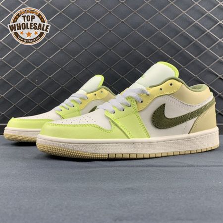 Jordan 1 Low Sail White Oil Green FD9906-131 Unisex