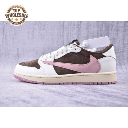 Travis Scott x Air Jordan 1 Low OG Dark Pony Pink Oxford DZ4137-206 Unisex