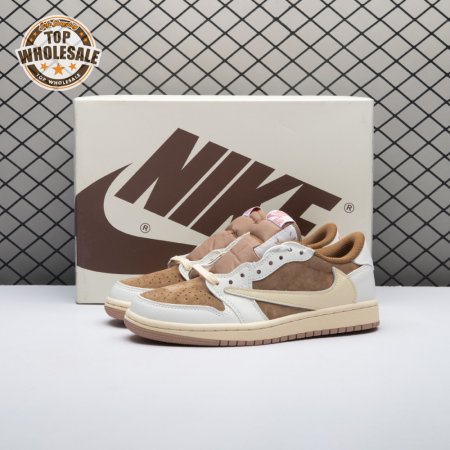 Jordan 1 Retro Low OG SP Travis Scott Sail Shy Pink DM7866-106 Unisex