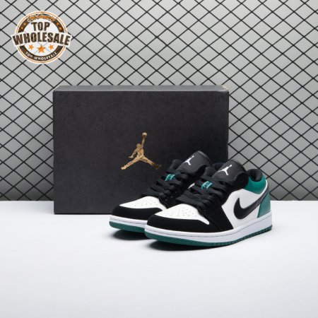 Jordan 1 Low White Black Mystic Green 553558-113 Unisex