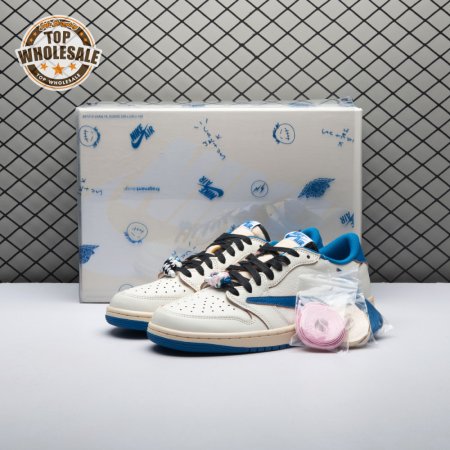 Jordan 1 Retro Low OG SP Fragment x Travis Scott Sail Military Blue DM7866-104 Unisex